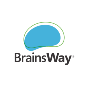 Blue and green BrainsWay logo representing dTMS therapy available at The Remedy.
