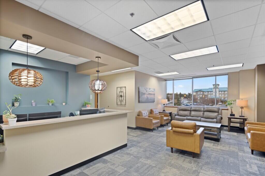 Inside the Vadnais Heights waiting room at The Remedy Mental Health